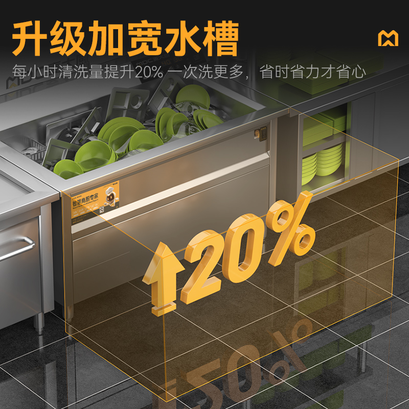 麥大廚高性能款0.8米單池超聲波洗碗機(jī)商用