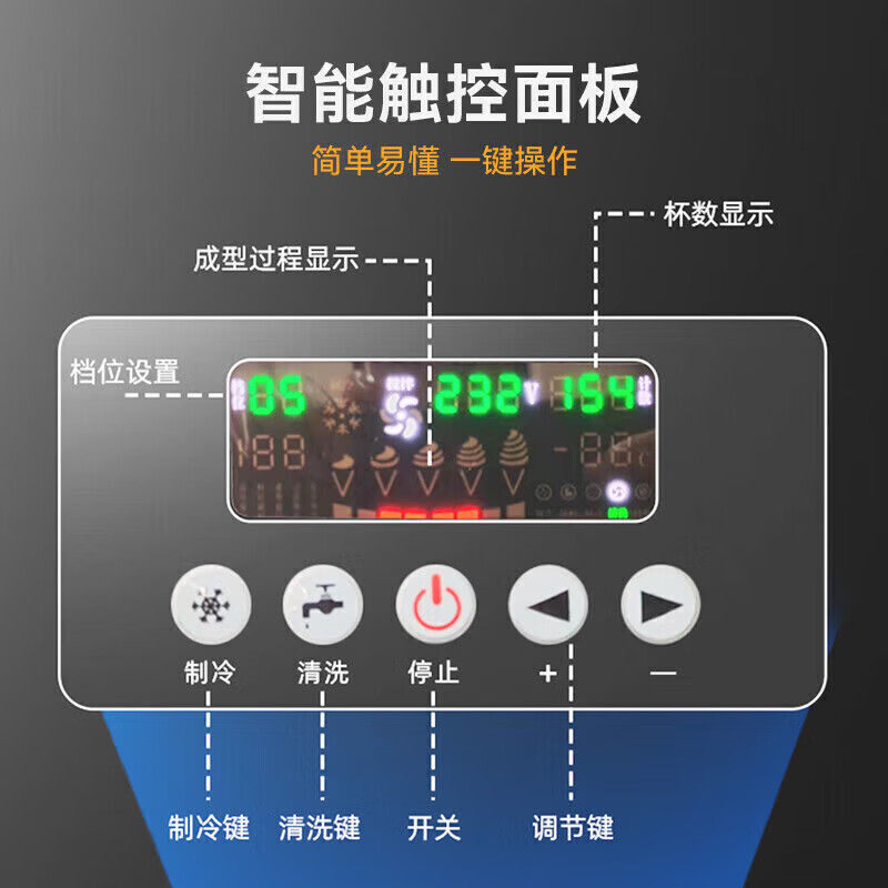 麥大廚升級款三頭立式冰淇淋機2.2KW