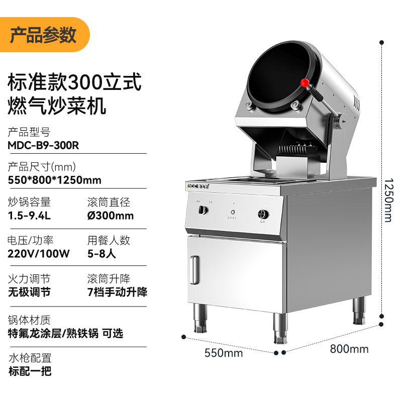 麥大廚標(biāo)準(zhǔn)款300立式燃?xì)馍逃贸床藱C